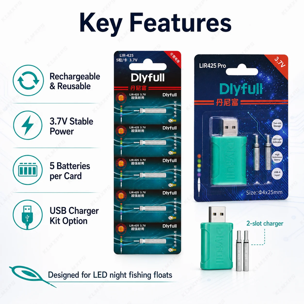 LIR425 3.7V Şarj Edilebilir Li - Fish Finder Charger incelemesi ve fiyatı